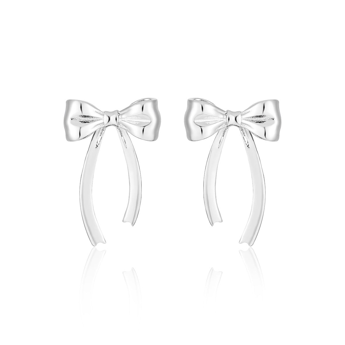 Women Minimalist French Style Elegant Bowknot Tassel Design S925 Sterling Silver Drop Earrings