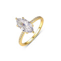 Geometric Ring with Horse Eye Shaped Moissanite 925 Sterling Silver Ring
