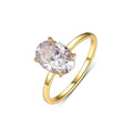 Oval Cut Moissanite 925 Sterling Silver Four Prong  Solitaire Ring