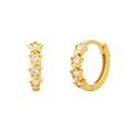 Star Shape Cubic Zirconia  925 Sterling Silver Hoop Huggie Earrings
