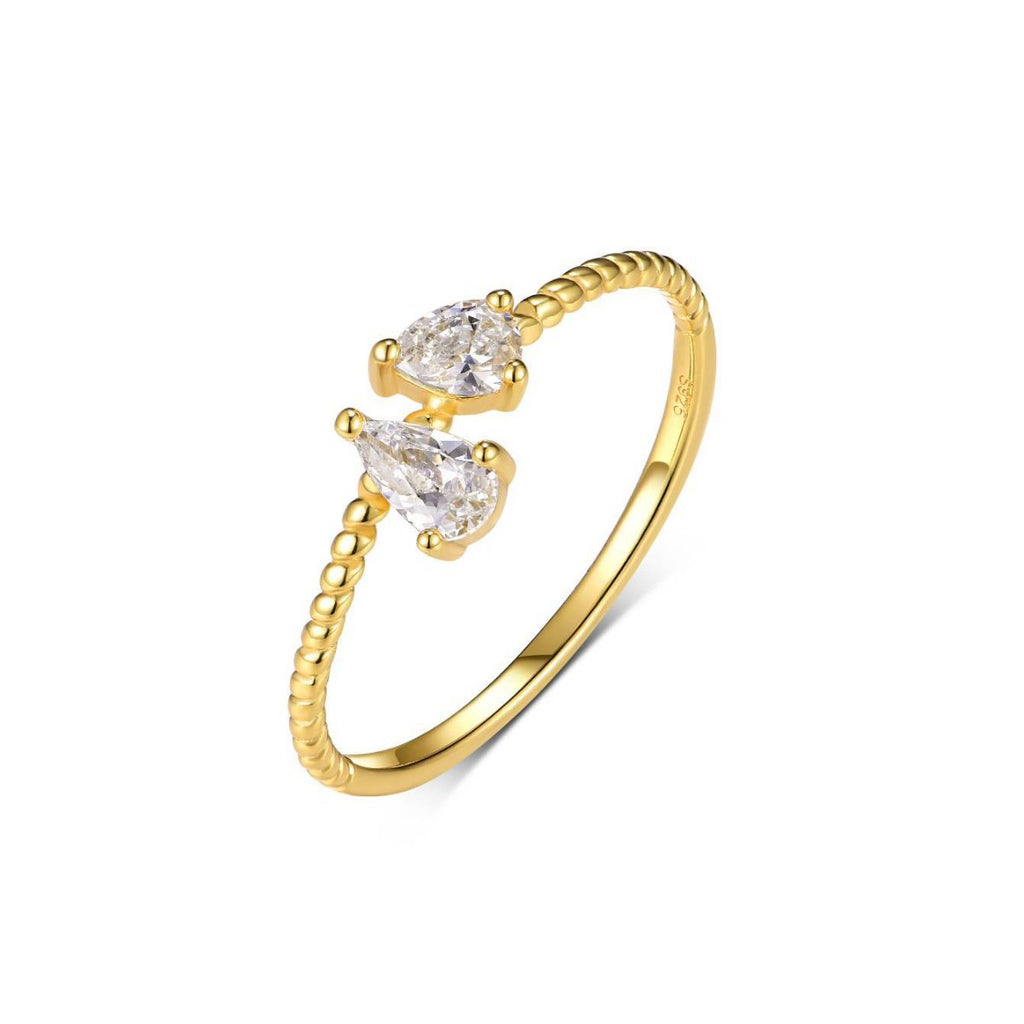 Elegant  Water Drop Moissanite For Women 925 Sterling Silver Ring