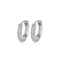 Starry Sky Circle Moissanite 925 Sterling Silver Hoop Earrings