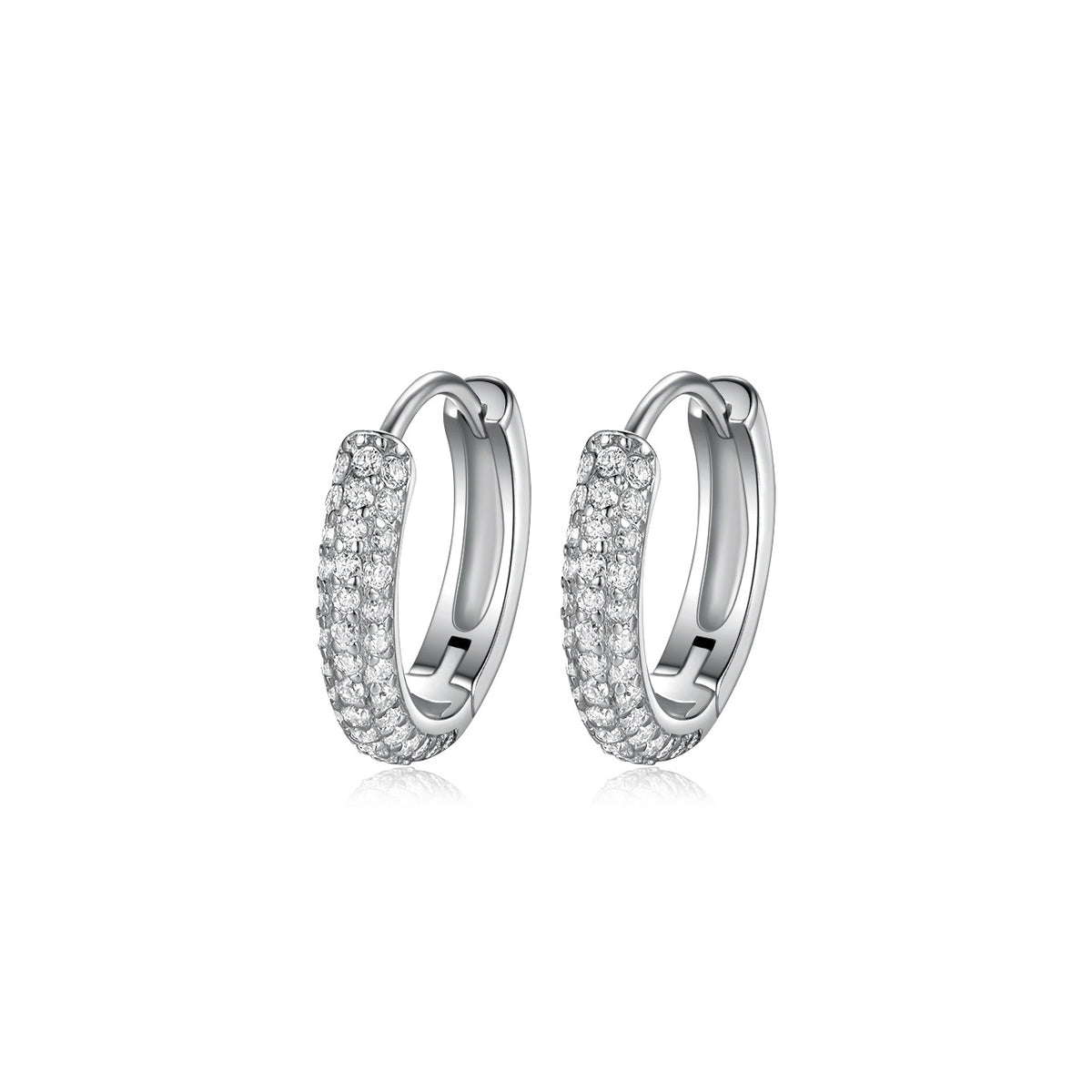 Starry Sky Circle Moissanite 925 Sterling Silver Hoop Earrings