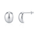 Elegant Geometric Oval Design Polished 925 Sterling Silver Minimalist Stud Earrings for Women Fashion Jewelry 2025 New Simple Style