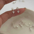 Honey Moon Mini CZ Hearts 925 Sterling Silver Stud Earrings