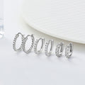 High-End Jewelry Trendy Geometric CZ Luxury S925 Sterling Silver Hoop Earrings