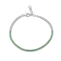 Elegant Geometric S925 Sterling Silver Emerald Tennis Bracelet with 6A Cubic Zirconia for Women and Men Fashion Jewelry Gift 2025 New Classic Design