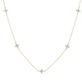 Butterfly Clover Cubic Zirconia S925 Sterling Silver Station Necklace