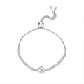 Lucky Clover Design Cubic Zirconia Adjustable Bracelet S925 Sterling Silver 2025 New Elegant Fashion Jewelry for Women Anniversary Gift