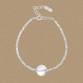 Simple Natural Transparent Crystal Broken 925 Sterling Silver Bracelet