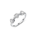 Heart Three Stone Moissanite 925 Sterling Silver Ring