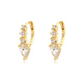 Luxury Geometric Cubic Zirconia 925 Sterling Silver Huggie Hoop Earrings
