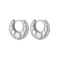 Elegant and Unique Jewelry 925 Sterling Silver Minimalist Style Geometric Design Croissant Shape Hoop Earrings