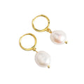 Baroque Natural Freshwater Pearl Drop Hoop Earrings S925 Sterling Silver for Women Elegant Fashion Jewelry Gift 2025 New Arrival