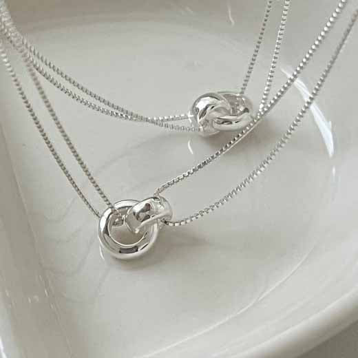 Minimalist Knot Sanke Chain 925 Sterling Silver Necklace