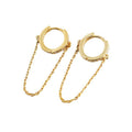 Geometric Circle Zirconia Chain Tassel Pendant 925 Sterling Silver Earrings