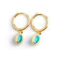 Lake Amber Exquisite Green Oval Epoxy Resin 925 Sterling Silver Dangle Earrings