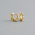 Circular Geometric Opal Cubic Zirconia 925 Sterling Silver Earrings