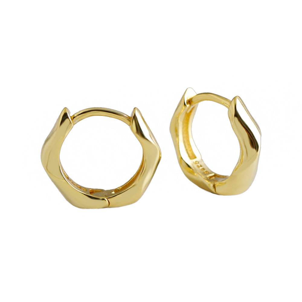 Twisted Geometric Hoop Earrings in 925 Sterling Silver Earrings