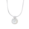 Tiger Eye and Shell S925 Sterling Silver Dual-Sided Pendant Necklace