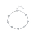 Elegant Geometric Design 925 Sterling Silver Cubic Zirconia Bubble Bracelet for Women Fashion Jewelry Simple Style Adjustable Length 2025 New Arrival