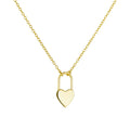Fashion Elegant Jewelry Silver 925 Sterling Silver Adjustable Chain Heart Lock Design Minimalist Geometric Pendant Necklace