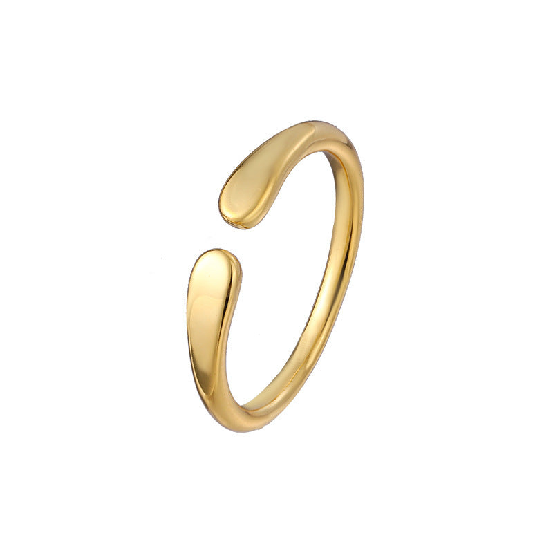 Komeely Minimalist Teardrop Mirror-Finish Ring