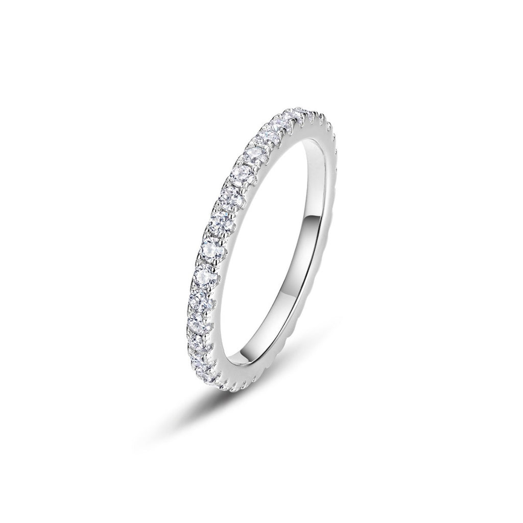 Round Moissanite Fully Set 925 Sterling Silver Ring