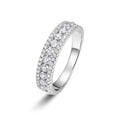 Mossanite Geometric Multi-Stone 925 Sterling Silver Ring