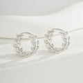 Elegant High-End Minimalist Ear JewelryLuxury Wheat Hoop CZ S925 Sterling Silver Earrings