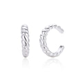 Elegant Twist Design Minimalist Geometric Style 925 Sterling Silver Hoop Earrings