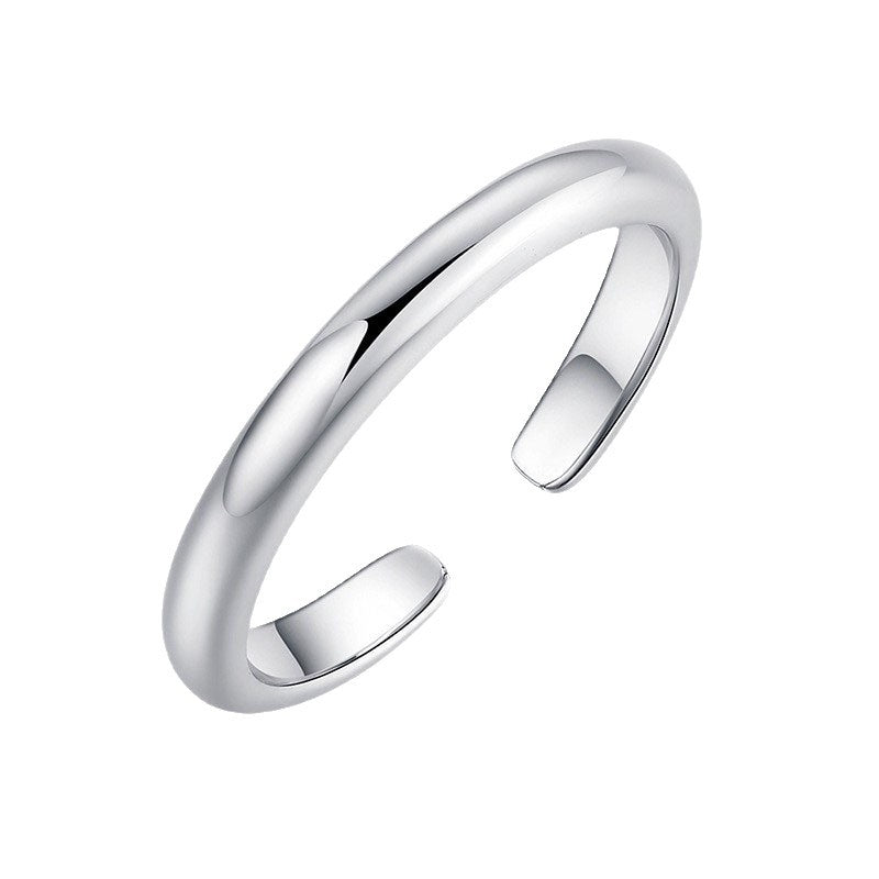 Minimalist Smooth Band S925 Sterling Silver Adjustable  Open Geometric Toe Ring