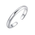Minimalist Smooth Band S925 Sterling Silver Adjustable  Open Geometric Toe Ring