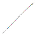 Sterling Silver Rhodium Plated Rainbow CZ ID Bracelet (2.70 mm)