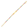 Sterling Silver Gold Plated Rainbow CZ ID Bracelet (2.70 mm)