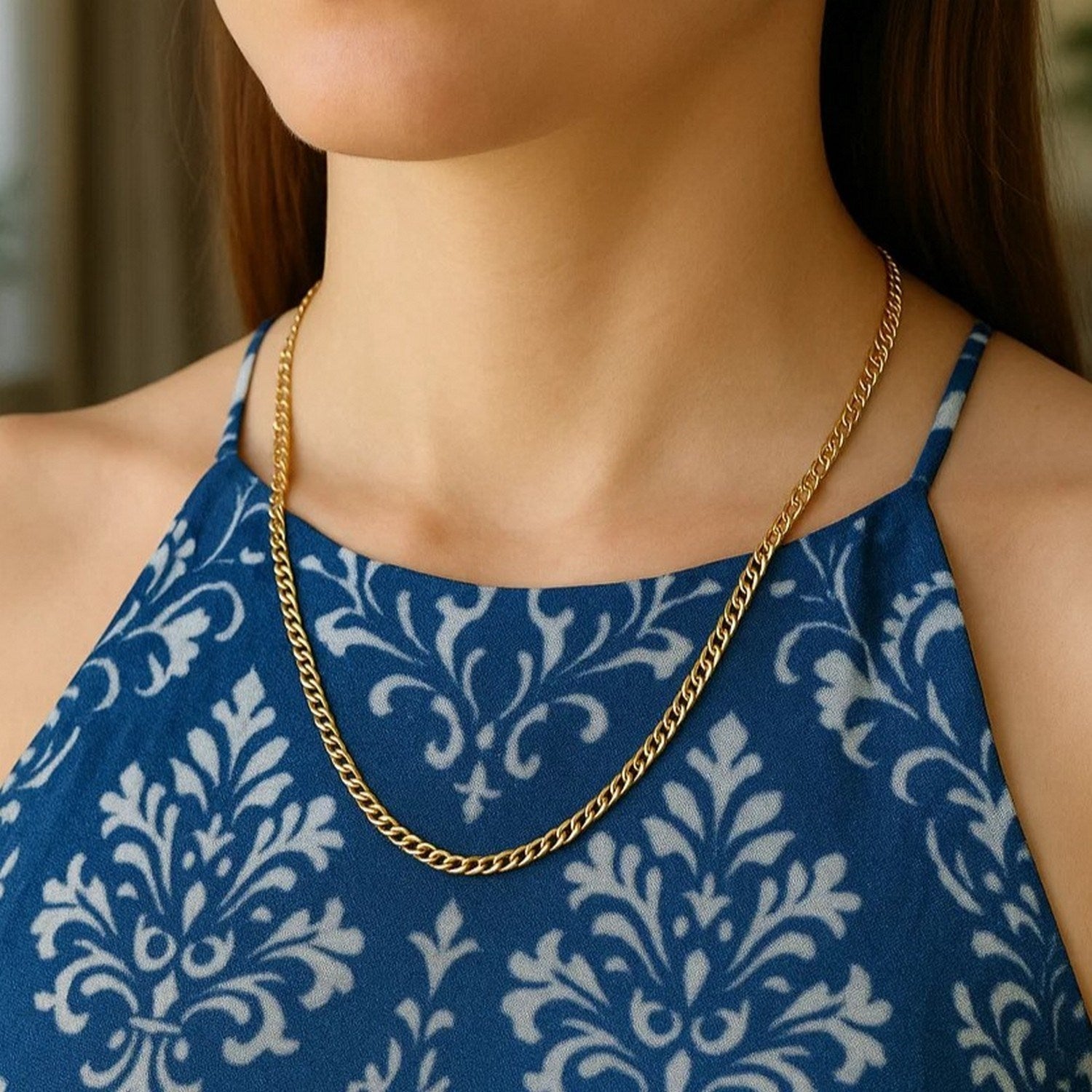 3.60mm 14K Yellow Gold Gourmette Chain