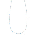Sterling Silver Rhodium Plated Blue Enamel Beaded Necklace
