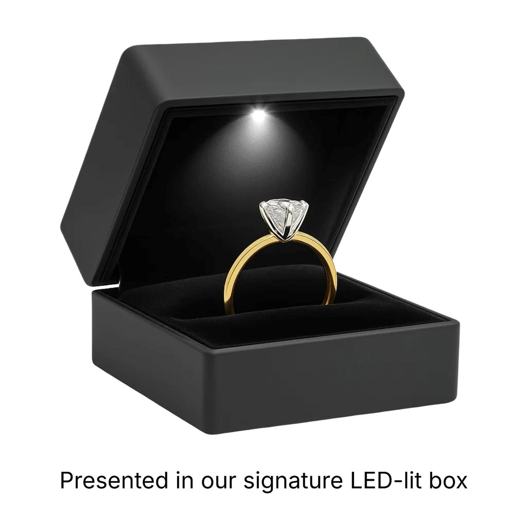 3 Carat Cushion Lab Grown IGI G/VS1 Diamond Solitaire Ring in 10K Yellow Gold