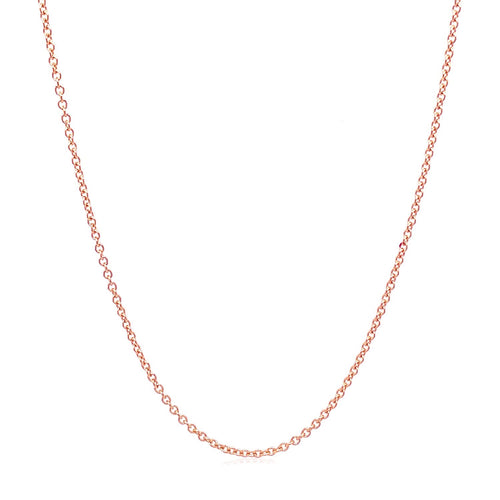 14k Rose Gold Round Cable Link Chain (1.25 mm)