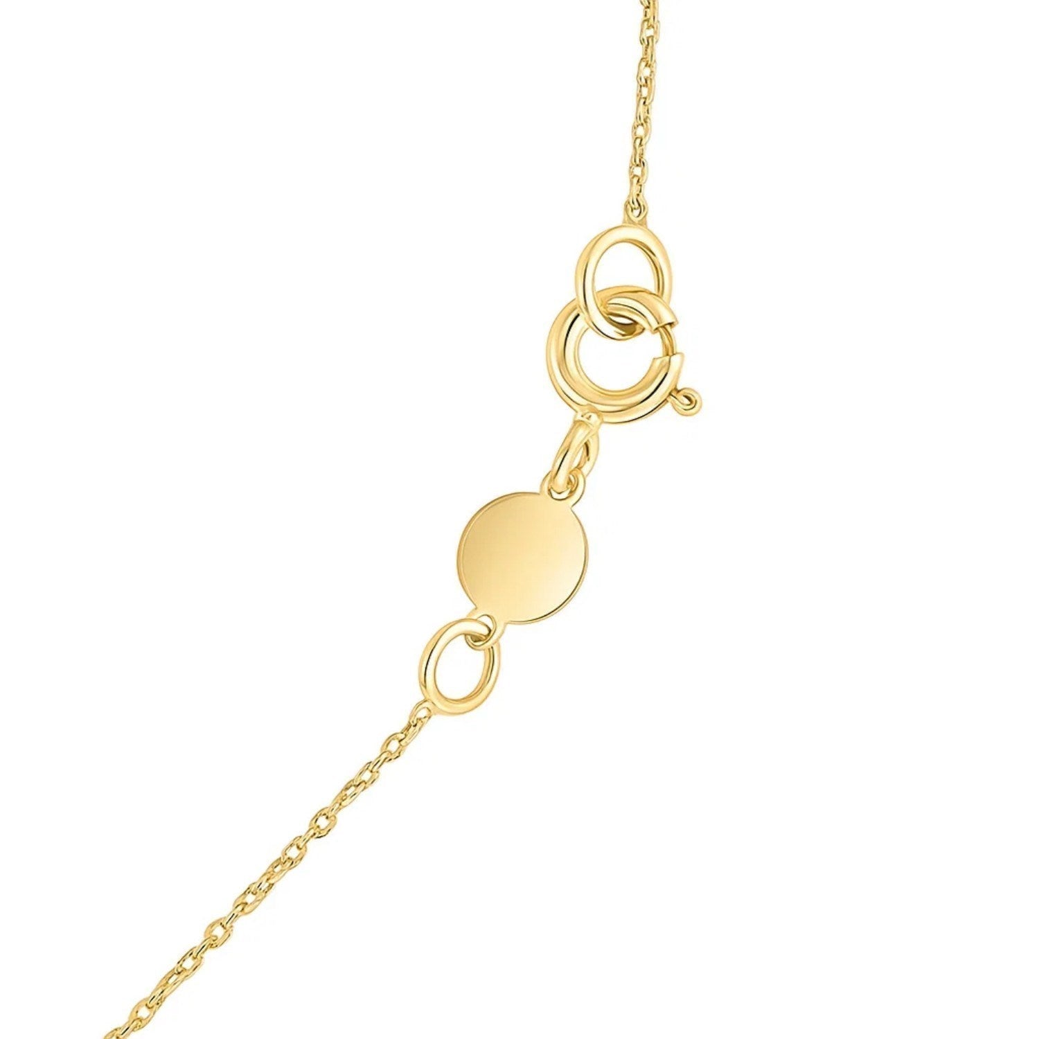 14K Yellow Gold Mini Diamond V Initial Pendant Necklace