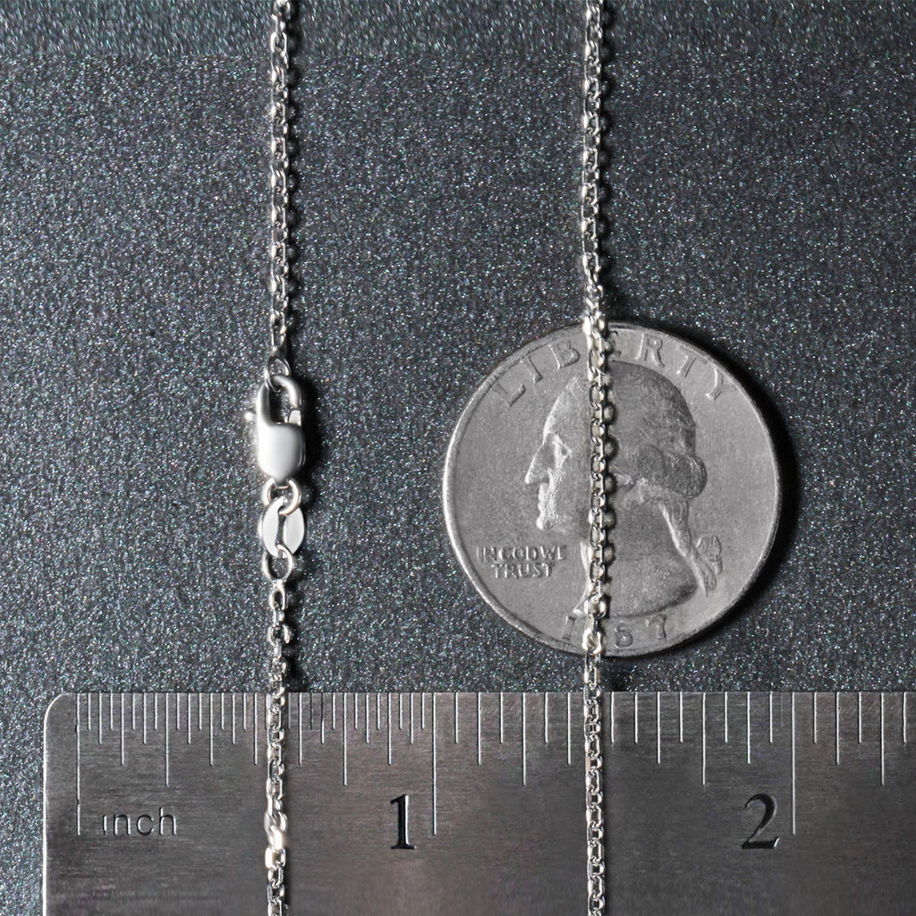 18k White Gold Diamond Cut Cable Link Chain (1.40 mm)