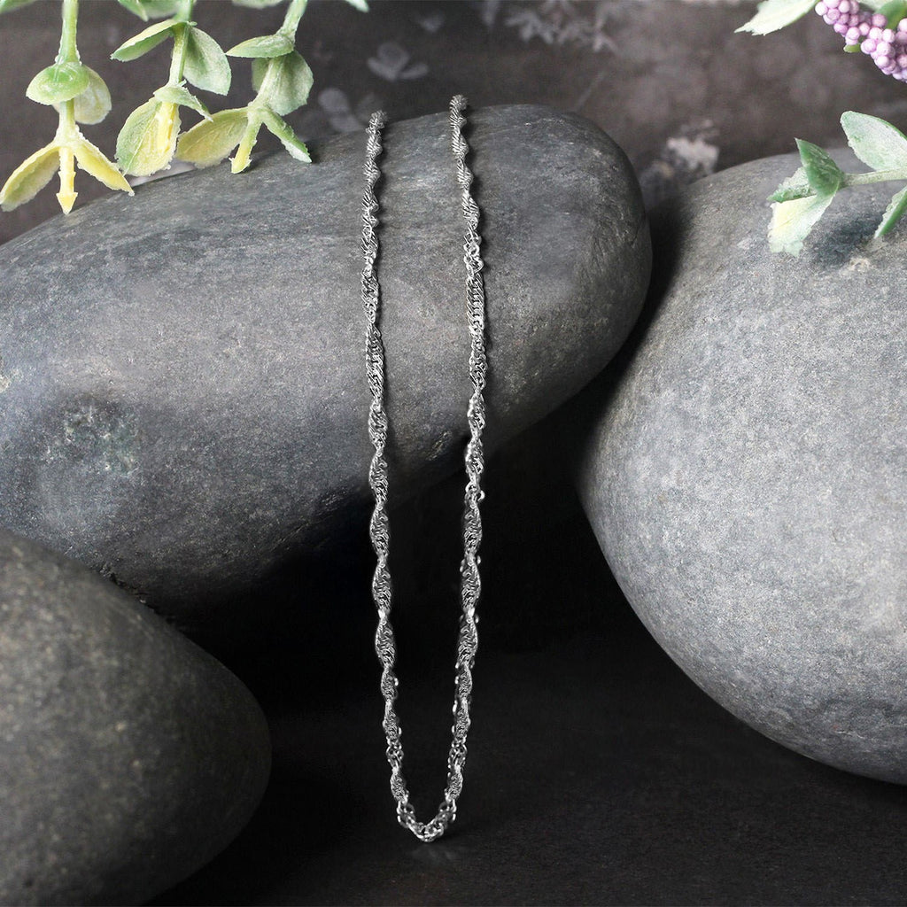 14k White Gold Singapore Chain (1.80 mm)