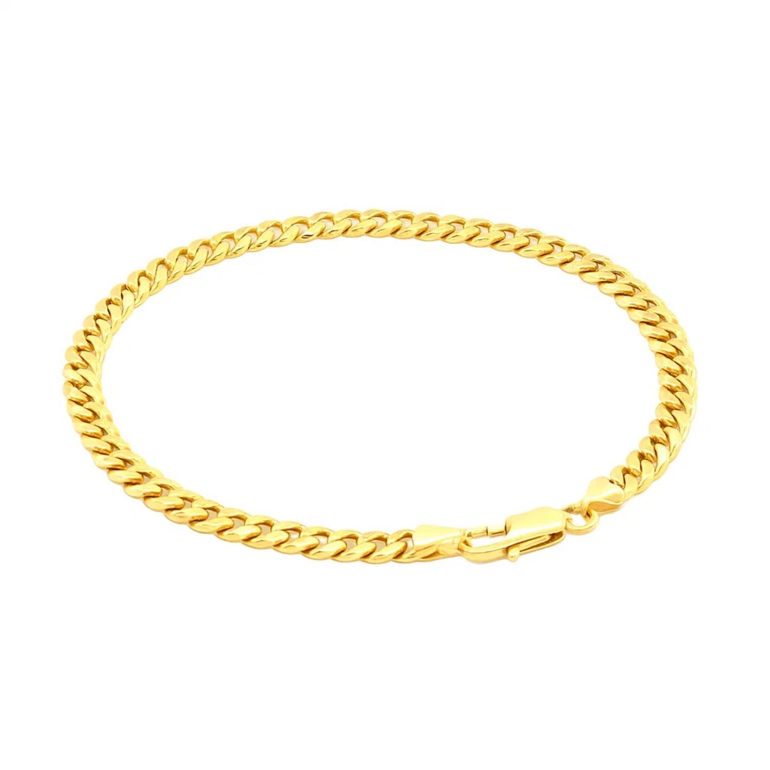 10k Yellow Gold Miami Cuban Semi Solid Bracelet (4.50 mm)