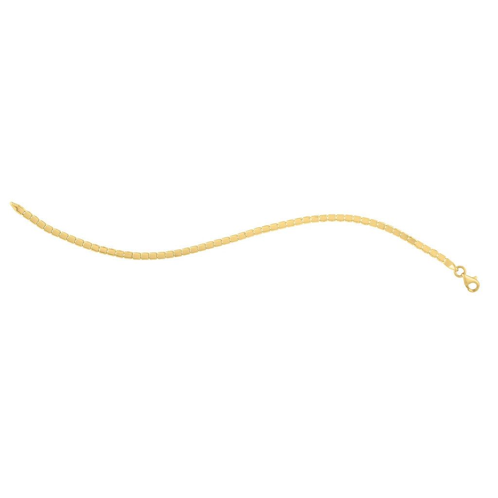Mini Cube Bracelet in 14K Yellow Gold (2.60 mm)