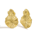 Textured Open Circle Stud Earrings with Dimensional Surface Pattern