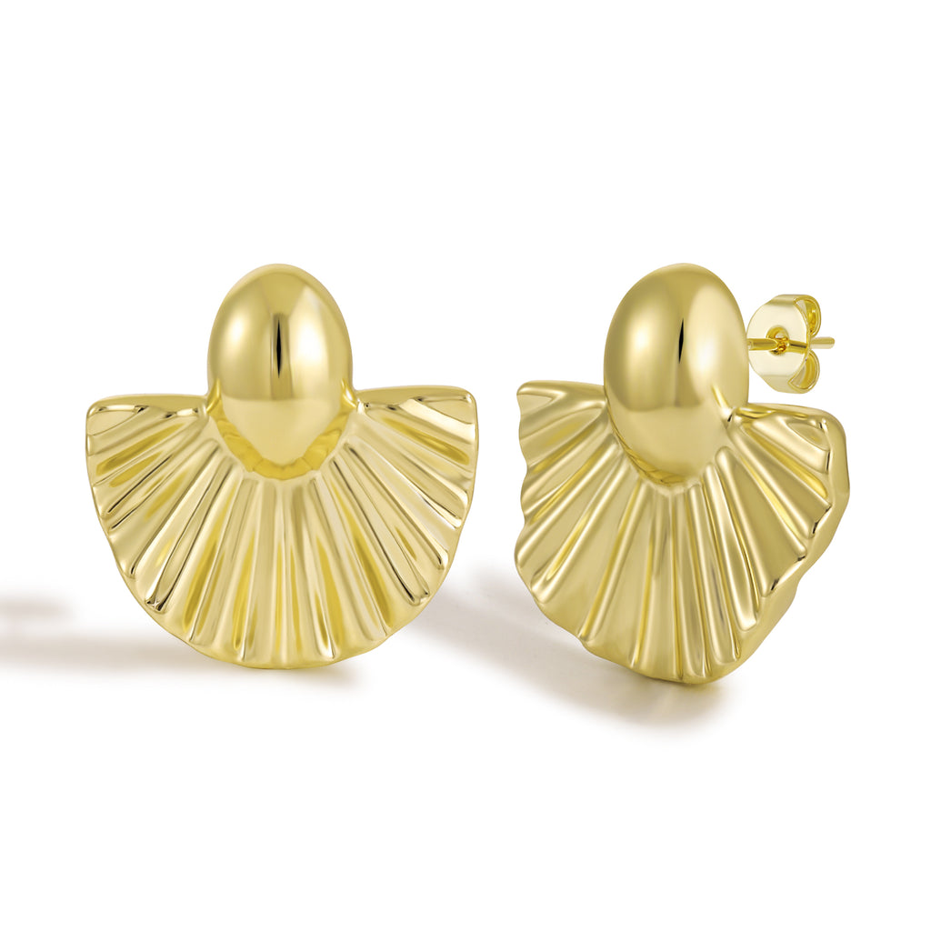 Twisted Wire Open Circle Stud Earrings with Handcrafted Detail