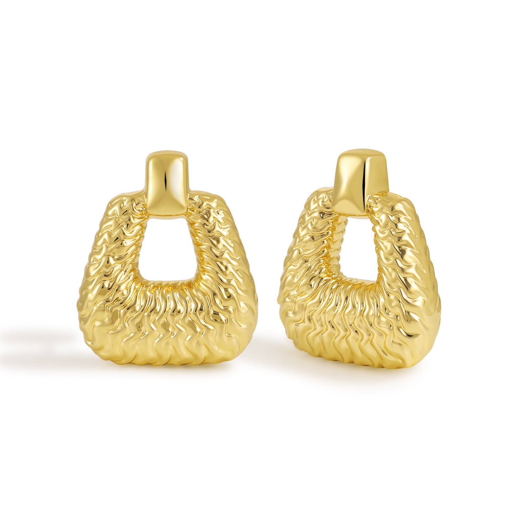 Delicate Thin Twisted Wire Oval Frame Earrings with Lightweight Design