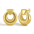 Artisanal Textured Small Oval Frame Earrings with Handcrafted Appeal