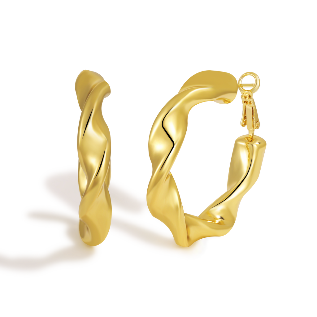 Nautical Inspired Twisted Rope Detail Teardrop Frame Earrings with Marine Elements