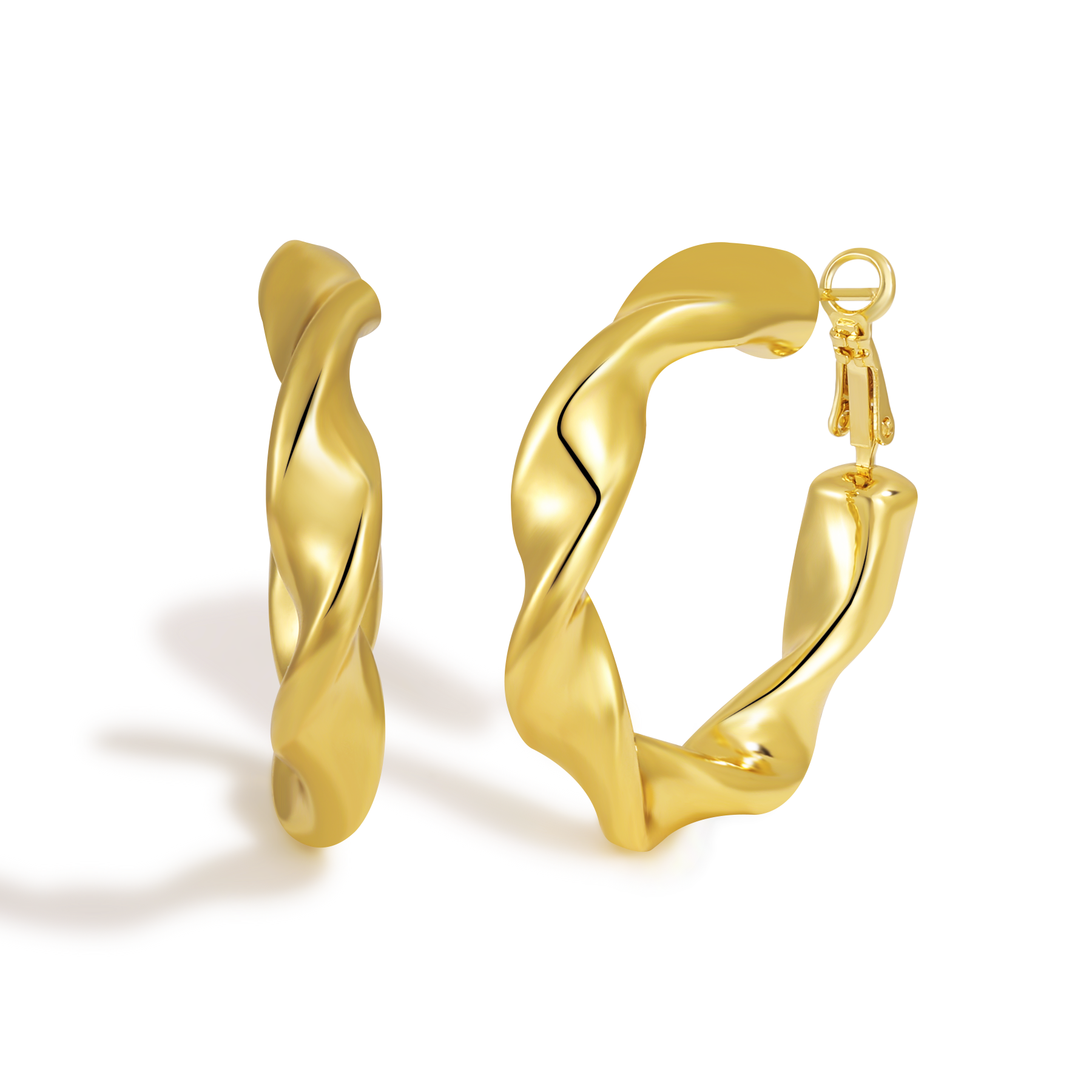 Nautical Inspired Twisted Rope Detail Teardrop Frame Earrings with Marine Elements